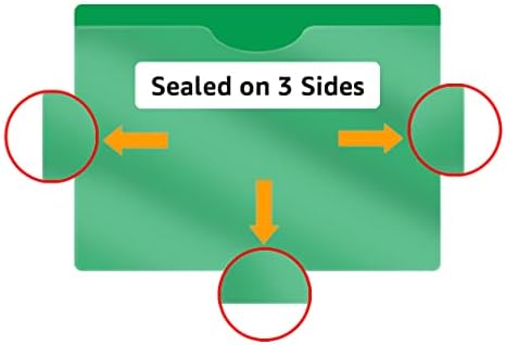 Green Plastic Folders with Closed Sides, Doctor Stuff, Letter Size, Clear Front Top Loading Job Jacket, Documents Holder for Office, High School and Medical Files, Pack of 50 - Image 3