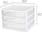 2-piece Set, Three-drawer Transparent Plastic Desktop Storage Cabinet, Countertop Storage Drawer, Stackable Office Drawer Cabinet, Suitable for Offices, Living Rooms, and Bedrooms - Image 3