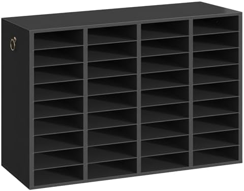 HOOBRO Wooden Literature Organizer, 36-Slot Mail Sorters, Removable Classroom Mailbox, Student Mailboxes for Classroom, Paper Storage Organizer, for Home, Office, Black BK36WF01 by HOOBRO