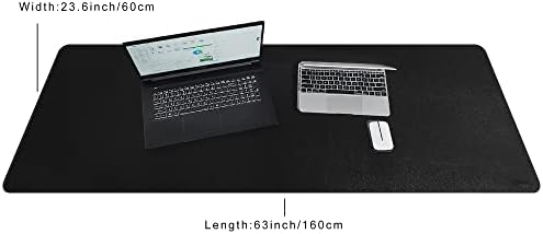 Vyaaa 63" x 24" PU Leather Desk Mat, Black Large Mouse Pad - Image 5