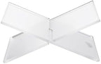 Acrylic Book Stands for Display - X-Shaped Design, Matte Frosted, L - Image 2