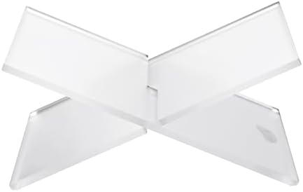 Acrylic Book Stands for Display - X-Shaped Design, Matte Frosted, L - Image 2