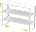 Jojocross Expandable Stackable Spice Rack Organizer for Kitchen Cabinet,Adjustable Counter Shelf, countertop, Pantry,Cupboard,Bathroom,Bedroom(3Packs/White/Large) by JOJOCROSSHIGHQUALITYLIFE