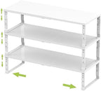Jojocross Expandable Stackable Spice Rack Organizer for Kitchen Cabinet,Adjustable Counter Shelf, countertop, Pantry,Cupboard,Bathroom,Bedroom(3Packs/White/Medium) by JOJOCROSSHIGHQUALITYLIFE