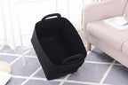 Minoisome Storage Basket Felt Storage Bin Collapsible& Convenient Box Organizer with Carry Handles for Office Bedroom Closet Babies Nursery Toys Laundry (Black, 17.9inch（L）×12.2inch（W）×11.6inch（H）) - Image 3