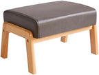 IBUYKE Small Footstool Ottoman, PU Faux Leather Footrest, Grey WBD013G by IBUYKE