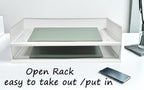 A3 Metal Letter Tray, 2pcs/4pcs/6pcs, Stackable Paper Tray, Metal Mesh Desktop Organizer, File Document Storage Rack for Home, Office, School, Black/White, Horizontal/Vertical (6, Horizontal,White) - Image 6