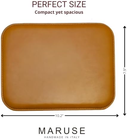 Maruse Italian Leather Mouse Pad for Home or Office Desktop, Handmade in Italy, Honey - Image 4