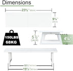 TEAMIX 24 inch Monitor Riser for Desk, Wood & Steel Computer/TV Stand White - Image 5