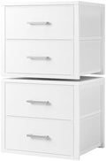 BOLUO Stackable Storage Drawers Closet Organizers and Storage Fabric White 2 Drawer Dresser for Bedroom 2 Packs Modern by BOLUO