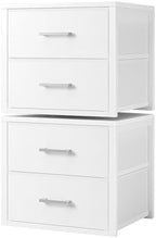 BOLUO Stackable Storage Drawers Closet Organizers and Storage Fabric White 2 Drawer Dresser for Bedroom 2 Packs Modern by BOLUO