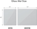GLSLAND 46" x 55" Tempered Glass Chair Mat Heavy-Duty Floor Protector for Carpet & Hard Floors Scratch-Resistant Clear Office Mat 1/5" Clear - Image 3