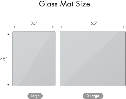 GLSLAND 36" x 46" Office Chair Mat for Carpet, Tempered Glass Floor Mat - Image 3