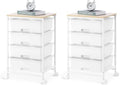 SYKIARIOL Rolling Cart with Drawers, 4-Drawer Utility Cart, Bright White (Pack of 2) by SYKIARIOL