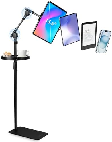 SHUWEI Tablet Floor Stand with Tray, 63" Adjustable Height, Fits 4.7-15.6" by SHUWEI