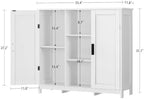 Iwell Storage Cabinet with 2 Doors and 4 Storage Shelves, Buffet Cabinet, Bathroom Cabinet for Living Room, Entryway, Home Office, White - Image 3