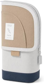Retractable Pencil Case, Large Standing Pen Pouch, 3 Compartments (Classic Khaki) by Unknown