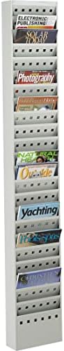 Safco Products 4322GR Steel Magazine Rack, 23 Pocket, Light Gray,65.5"x10"x4" by SafcoProducts