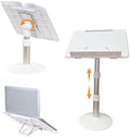 Book Stand for Reading Hands Free Height Adjustable,Laptop Stand for Desk,Ergonomic Cookbook Stand Recipe Book Holder with Elastic Page Clips for Magazines, Tablets by Unknown