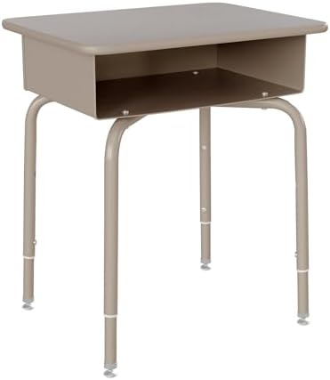 Flash Furniture Billie Student Desk - Gray Granite Open Front School Desk - Silver Metal Frame - 24"W x 18"D Adjustable Height, Durable for School or Remote Learning by FlashFurniture