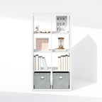 Furinno Simple 8-Cube Storage Organizer, Extra Thick Frame, Plain White - Image 7
