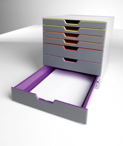 Durable Varicolor Drawer Organizer, 7 Color Coded Drawers, Gray - Image 2