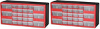 Akro-Mils 26-Drawer Plastic Drawer Storage Cabinet for Garage Organization, Bead Organizer, Building Bricks Storage, Teacher Toolbox, Makeup Organizer, 20-Inch W x 6-Inch D x 10-Inch H, 10126 Red by Akro-Mils