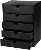 Small Wooden Drawers Wooden Box with Drawer, Black 5 Wood Drawer by Unknown