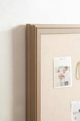 Kate and Laurel Oakhurst Rectangle Framed Linen Fabric Pinboard, 15 x 24, Light Tan, Traditional Bulletin Board with Stepped Profile for Motivational Vision Board or Wall Organization - Image 5