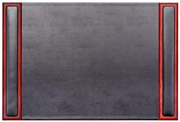 Dacasso Rosewood and Leather Desk Pad with Side-Rails, 25.5 by 17.25 Inch (P8002) by Dacasso