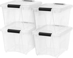 IRIS USA 4-Pack 19 Quart Storage Bins with Lids, Clear by IRISUSA