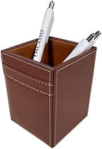 Dacasso Rustic Brown Leather Pencil Cup, 3.25 x 3.25 x 4.00 by Dacasso
