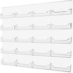 Marketing Holders Hanging Business Card Holders 20 Pocket Clear Acrylic Slots Display Rack with Hardware for 3.5" x 2" Horizontal Gift or Appointment Cards by MarketingHolders