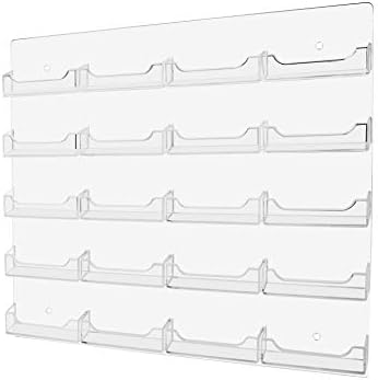 Marketing Holders Hanging Business Card Holders 20 Pocket Clear Acrylic Slots Display Rack with Hardware for 3.5" x 2" Horizontal Gift or Appointment Cards by MarketingHolders