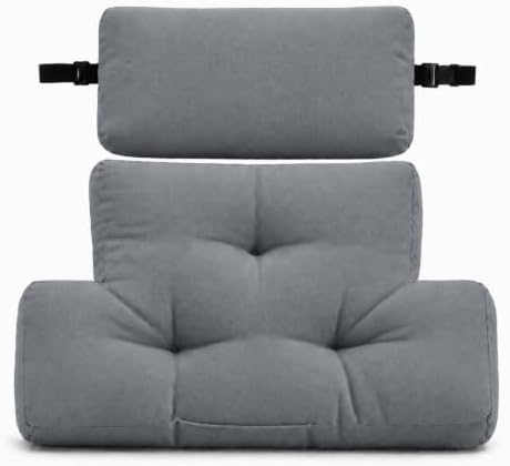 2 Piece Neck Pillow and Lumbar Support Back Cushion Set for Recliner, Gray by WhereEaseMeetsGrace