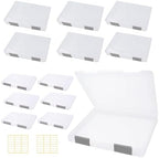 12 Pcs Clear Paper Storage Box, Grey, 12.4 x 9.84 x 1.18 Inches by OLUTACOT