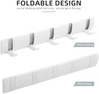 2 Pack Foldable Stylish Modern Hook Rack with 5 Hooks, Coat Hooks Wall Mount, Metal Coat Hook Rail for Coat Hat Towel Purse Robes Mudroom Bathroom Entryway (White) - Image 4