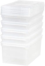 IRIS USA 5-Pack 44 Qt. Letter File Box with Hinged Lid, Clear - Image 4