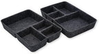 Welaxy 2pc Felt Tray Charcoal Drawer Organizer bin 4 Compartments divider - Image 5