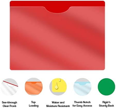 Assorted Plastic Folders with Pockets and Clear Cover, Doctor Stuff, Letter Size, Top Loading Vinyl File Folders, Job Jacket, Documents Holder, Pack of 100 - Image 4