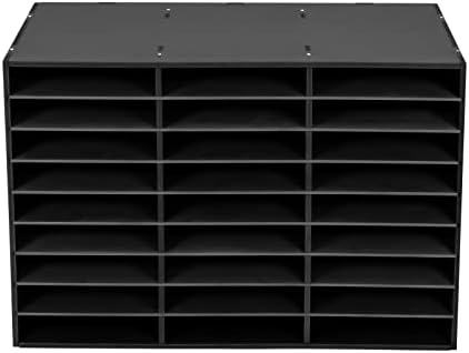 Mail Sorter Organizer, Black Mailbox for Classroom, 27 Compartments Literature Organizer, Desktop File Sorter, Paper Organizer for Home School Office (27 Slots Black) - Image 6