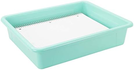 Storex Letter Size Flat Storage Tray – Organizer Bin for Classroom, Office and Home, Teal, 5-Pack (62522A05C), 10 x 13 x 3 Inches - Image 5
