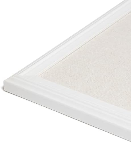 U Brands Farmhouse White Frame, 20 x 30 in, Linen Pin Bulletin Board - Image 3