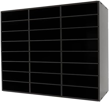 Literature Organizer, 24 Slots Desktop File Mail Sorter Organizer, PVC File Organizer Classroom Student Mailbox Paper Bill Storage Cabinet for Home School Office Seminars (Black) - Image 6