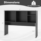 Tangkula Desktop Bookshelf, Countertop Storage Hutch with 4 Shelves for Computer Desk, Desktop 2-Tier Display Rack, Multipurpose Wood Desk Hutch Storage Organizer for Dorm Office Home (Black) - Image 3