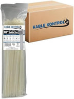 Kable Kontrol Cable Zip Ties, 18 Inch 2800 Pcs HD 120lbs Test Natural White by KABLEKONTROL%C2%AE