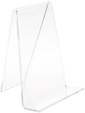 Plymor Clear Acrylic Book Easel with 1.375" Flat Ledge, 4.75" W x 4.75" D x 6" H, Pack of 6 by Plymor