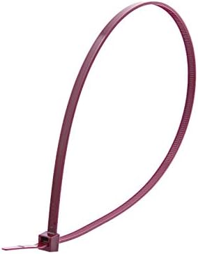 Nylon Cable Zip Ties [Pack of 100] – 7.6 in., 50lb., Burgundy, Plenum Rated Heavy Duty Zip Ties | Cable Organizers - Image 4