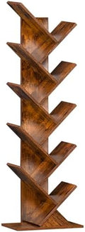 10 Tier Tree Book Shelf, Floor Standing Wood Bookshelf for Narrow Space by SHEEPAM