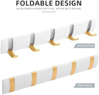 2 Pack Foldable Stylish Modern Hook Rack with 5 Hooks, Coat Hooks Wall Mount, Metal Coat Hook Rail for Coat Hat Towel Purse Robes Mudroom Bathroom Entryway (White and Gold) - Image 4